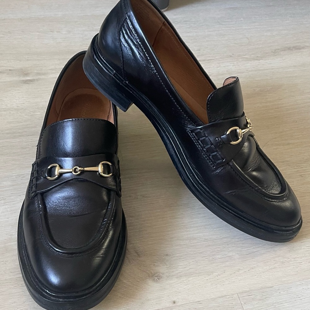 Madewell Black Leather Bit Loafers